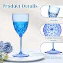 SKLENICE Green Plastic Wine Glasses 7.4oz Plastic Goblet Glasses with Stem Detachable Disposable Crystal Glasses Wedding Glassware Set For Wine Ceremony Anniversary Reception (48, Green)