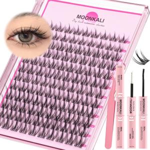 Wispy Lash Clusters Kit Natural Eyelash Extension Kit 10-16MM Manga Cluster Eyelash Extensions Kit Waterproof Lashes Clusters Glue 120Pcs Individual Lashes Handmade Versatile Eyelashes Clusters Kit