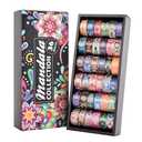icceemee 36 Rolls Datura Theme Washi Tape Set with Different Colorful Patterns, Writable Decorative Tapes for Scrapbooking, Junk Journal Supplies, Bullet Journaling, 0.45'' x 90'' per Roll