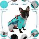 Fullbody Dog Coat Warm Fleece Dog Jacket,4-Legged Reflective Dogs Vest Turtleneck Cold Weather Coat, Waterproof Windproof Puppy Puffer Onesie, Green, Small