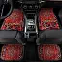 Car Floor Mats Non-Slip Automotive Floor Mats All-Weather Front Rear Car Floor Foot Mat Sets of 4 Pieces Foot Mats Rugs Carpet for Car Trucks SUV Sedans (Red)