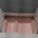 50 Pack (100-Piece) 28 oz Meal Prep Containers Reusable with Lids 2-Compartment, Sturdy Leakproof Food Safe, Microwave Freezer Dishwasher Safe, To Go Take Out Plastic Food Storage, Pink