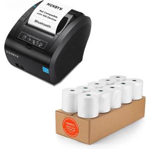 MUNBYN Receipt Printer and Thermal Paper 3 1/8 x 230ft