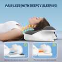 Cervical Neck Pillow for Neck Pain Relief, Ergonomic Neck Support Pillow for Sleeping, Contour Memory Foam Side Sleeper Pillow for Back Stomach Sleepers with Pillow case