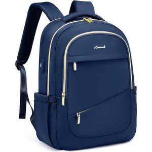 LOVEVOOK Laptop Backpack for Women, Slim Business Laptops Bag with Separate Computer Compartment Stylish Daypack for College Work Travel, Fits 15.6" Laptop, C-Navy