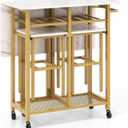 29in Folding Small Dining Table for 2 with 2 Stools,Space-Saving