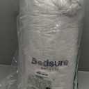 Bedsure Fluffy Duvet Cover Set - Ultra Soft Plush Shaggy Comforter Cover Queen Size, Warm Flannel Fleece Bed Sets for Winter, 3 Pieces (Striped Pattern, Coconut White) (Queen (90" x 90"))