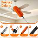 LAANPOLE 26FT High Reach Duster Cleaning Kit with Extension Pole, High Ceiling Fan Cleaner Duster Tool for Fan Blades, Window Washing Kit with Microfiber Feather Duster & Window Squeegee, 20FT