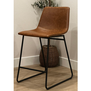 Flash Furniture Light Brown 18.0-in H Counter height Metal Bar Stool 