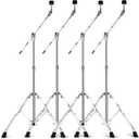 Boom Cymbal Stand, Adjustable Cymbal Stand for Drum Hardware Percussion Mount Holder Gear Set for Mounting Crash, Ride, Splash Cymbals, Double Braced Legs with Rubber Feet (4 Pack)