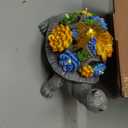 Solar Garden Outdoor Statues with Succulent and 7 LED Lights - Lawn Decor Tortoise Statue for Patio, Balcony, Yard Ornament - Unique Housewarming Gifts (Gray Turtle)