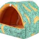 Guinea Pig Bed Colorful Comfortable Rabbit Squirrel Mini Cage Hamster House Small Animal Sleeping Bed Guinea Pig Nest Warm Mat(Color8,Medium)