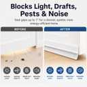 4 Pack Bottom Door Weather Strip for Large Gaps, 18 Inch Cuttable & Connectable Door Draft Stopper, 2 Strips Make 36 Inch Door Bottom Seal, White PVC & Silicone Under Door Sweep