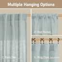 LAMIT 54 Inch Semi Sheer Window Linen Curtains, Light Filtering Panels Back Tab and Rod Pocket Neutral Drapes for Bedroom/Living Room, Greyish Blue, 2 Panels, 34 x 54 Inch