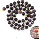 Gemstone Beads for Jewelry Making, Natural Stone Faceted Coin Beads Black Stripe Onyx 6mm