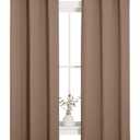 NICETOWN Blackout Window Curtains and Drapes for Kitchen, Window Treatment Thermal Insulated Solid Grommet Blackout Drapery Panels (Set of 2 Panels, 34 by 63 Inch, Cappuccino)