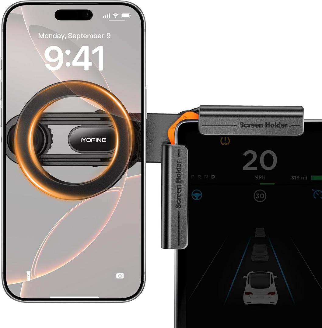 IYOFINE M2026 Tesla Model Y Phone Mount, for MagSafe Magnetic Car Mount for Tesla Model Y Juniper 2026 & Model 3 Highland Accessories, Dashboard Screen Holder Compatible with iPhone Pro Max Android