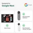 Wireless Doorbell Chime - Compatible with Google Nest Doorbell (Wired, 2nd Gen) and Google Nest Doorbell (Battery) with Wired Transmitter (1 Video Doorbell Extender 1 Receiver