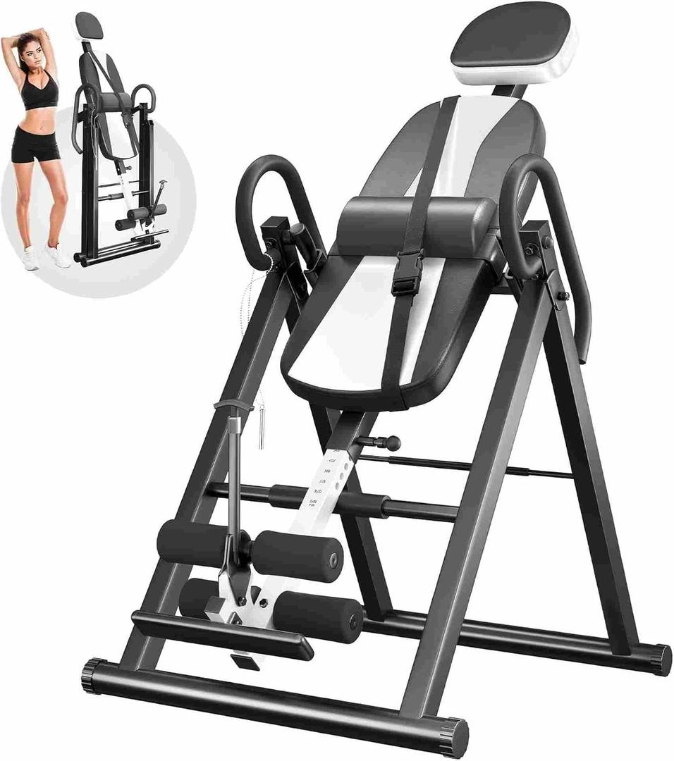 YOLEO Gravity Inversion Table for Back Pain Relief 2026 New Inversion Table w/Lumbar Support Easy to Assemble Back Stretcher Machine 300 lbs