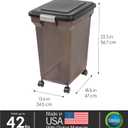 IRIS USA Dog Food Storage Container, Up to 42 lbs, Smoke, Made in USA