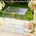Clear Acrylic Card Box with Lock & Slot, DIY-Friendly Wedding Card Boxes for Reception Cash Gift Monetary Envelope, Elegant Gift Card Holder Box for Graduation Bridal Shower Party Table Decor