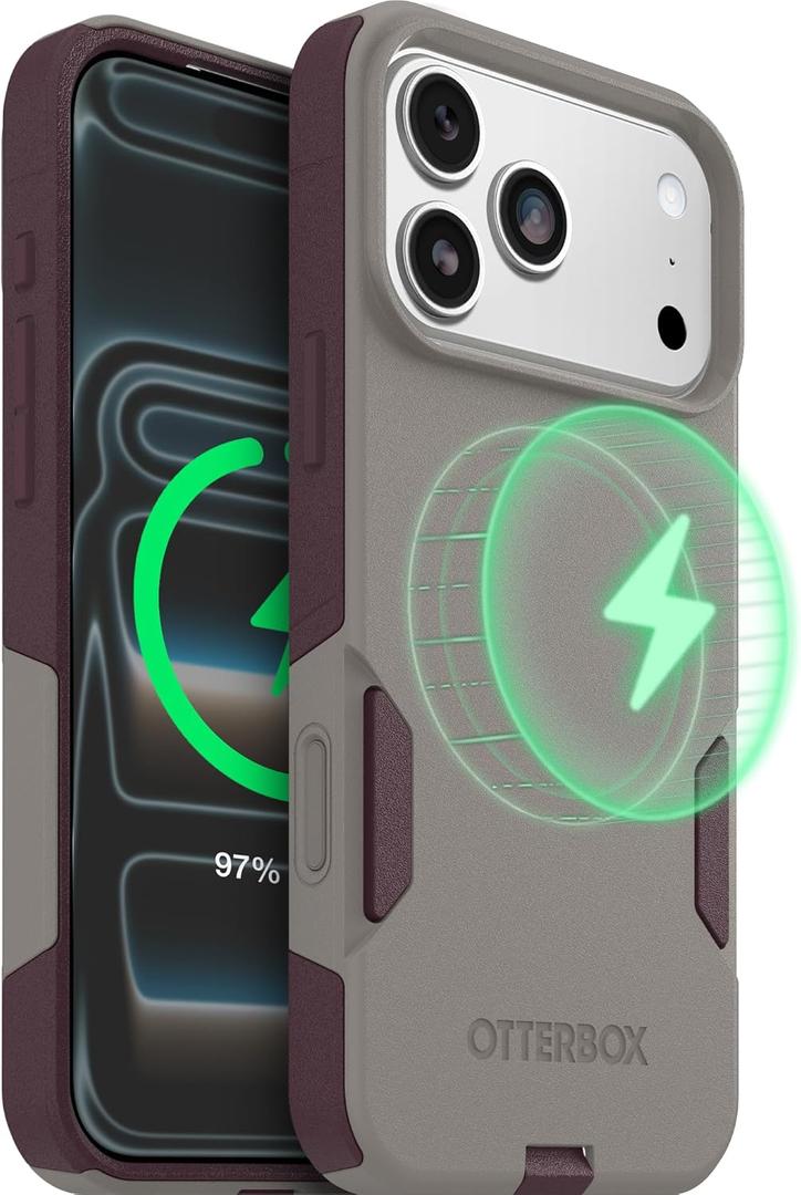 OtterBox iPhone 17 Pro Max (Only) Commuter Series Case Built-in MagSafe Thin, Dual-Layer, Pocket-Friendly, Port Cover 50 Shades of Kinda Purple