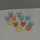 Ruckae 12 Pack 1.5oz Shot Glasses Set Crystal Shot Glass Bulk Gradient Colorful Cone Shot Glasses for Whiskey