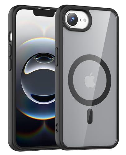 Temdan for iPhone 16e Sleeve Case, [Compatible with Magsafe][Anti-Yellowing][Military-Grade Protection] Shockproof Slim Phone Sleeve Case 6.1 inch-Clear Black