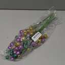 Watayo 8 Pack 15" Large Mardi Gras Ball Centerpiece Stems, Mardi Gras Artificial Glitter Berry Stems Ornaments, Shiny Purple Gold Green Berry Branches Twigs Picks Sprays for Carnival Party Home Decor