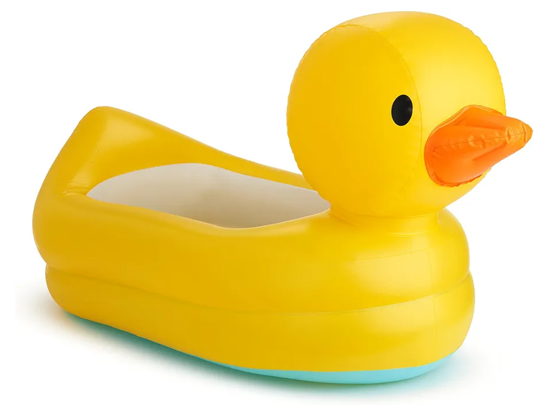 Munchkin Duck  Inflatable Baby Bathtub with White Hot Heat Alert, Classic Yellow Ducky