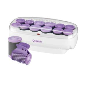 Conair Hot Rollers for Long, Medium & Short Hair, 12 Ceramic Flocked 1½-Inch and 1¾-Inch Heated Hair Rollers with Clips, Hot Curlers for Women, Volume & Curls