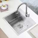 22"x18" Drop-In Kitchen Sink, 304 Stainless Steel Single Bowl Sink, D22"xW18"xH9"