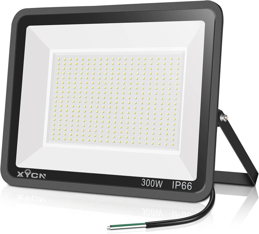 300W LED Flood Light (2000W Equivalent), Super Bright 42,500LM 5000K Daylight IP66 Waterproof Security Outdoor LED Arena Lights Commercial Lighting Floodlight for Backyard|Court|Stadium|Yard
