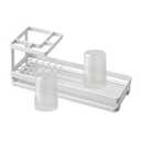 Toothbrush Toothpaste Stand, Toothbrush Storage Rack, Toothpaste Storage Rack Bathroom Toothbrush Holder, White with Cups