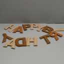 Oudain 4 Pcs Pre Strung Happy Birthday Banner Felt Happy Birthday Garland Pom Pom Balls Felt Pennant Flag Multicolor Bunting String Triangle Flags Bulk Reusable Party Decorations(Coffee, Beige)