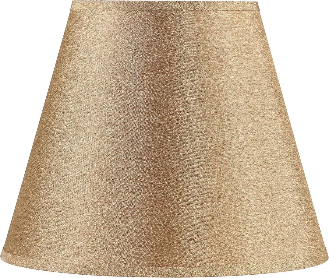 Aspen Creative 32096, Hardback Empire Transitional Spider Shade, Gold Brown Burlap Textured Fabric, 9" Top x 16" Bottom x 13" Slant