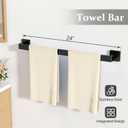 STWWO 10-Piece Matte Black Bathroom Hardware Accessories Set, 24 inch Towel Bar, Stainless Steel Towel Racks for Bathroom, Bath Towel Bar Set Wall Mounted