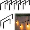 Frienda 6 Pcs Adjustable Outdoor Light String Metal Hooks for 6-11 Inch Concrete Wall Cinder Block Fence Hangers Outdoor Light String Hooks No Drill for Concrete Wall Cinder Block and Fence(Black)