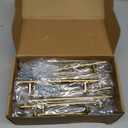 Goldenwarm 25 Pack Kitchen Cabinet Pulls Brushed Brass Drawer Pulls Gold 5in Cabinet Handles Modern Hardware for Kitchen Cupboard Bedroom Drawer Bathroom Furniture Door (5 Inch Hole Centers)