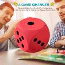 Shappy 7.9 Inches Foam Dice Fun Filled Large Educational Toy Kawaii Giant Dice Jumbo Decorative EVA Foam Big Square Building Blocks for Board Game Learning Sessions(1 Pc,Red)