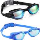 Aegend Kids Swim Goggles, Pack of 2 Swimming Goggles for Children Boys & Girls Age 3-14 (Aqua & Blue)