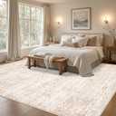 Area Rugs 10x12 Living Room Rug: Washable Rug Soft Vintage Boho Carpet Indoor Floor Non-Slip Stain Resistant Large Carpets for Bedroom Dining Room Farmhouse Nursery Home Office Beige