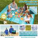 Lahome Outdoor Rug 8x10 Patio Waterproof, Reversible Outdoor Plastic Straw Rug for Camping, RV Patio Rugs Outside Large Carpet for Porch Deck Backyard Picnic(Blue/Multi,8'x 10')