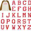 Chuyau 52PCS Iron on Letter Patches Red Letters A-Z Embroidered Applique Patches for Clothes Dress Hat Jackets Socks Jeans Bag Shoes, 3pack