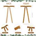 16 Pieces Christmas Velvet Bows 12 x 20 Inch Vintage Large Velvet Ribbon Bows Rustic Christmas Tree Ornaments for Xmas Home Wreath Garland Gift Wrapping Decorations(Khaki, Width of 1")