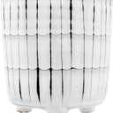 Creative Co-Op White & Black Terracotta Footed Planter