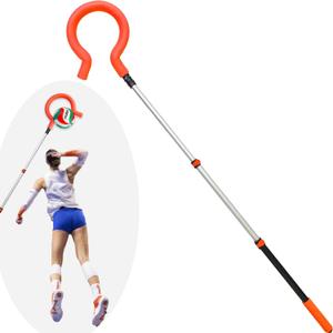 AKA Sports Gear Volleyball Spike Trainer (EVA Header Design, No Header Scrap) Split Pole with Question Mark Hook-Adjustable Volleyball Hitting Trainer Equipment for Serving, Spiking and Jump Training