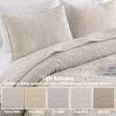 Exclusivo Mezcla Quilts King Size Bedspread with 2 Pillow Shams, Lightweight Brich Beige King Quilt Bedding Set with Vintage Damask Pattern, Soft Bedspreads Coverlets for All Seasons