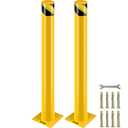 VEVOR Safety Bollard, 42 Inch Height Bollard Post, 4.5 Inch Diameter Steel Pipe Safety Bollard Post, Yellow Steel Bollard, Steel Safety Bollard with 8 Anchor Bolts, Perfect for Traffic-Sensitive Area