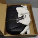 DIASHINY Women's Faux Shearing Fur Winter Coat Warm Thick Fur Lined Faux Leather Jacket (Small)